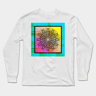 Zentangle on Psychedelic Colors Long Sleeve T-Shirt